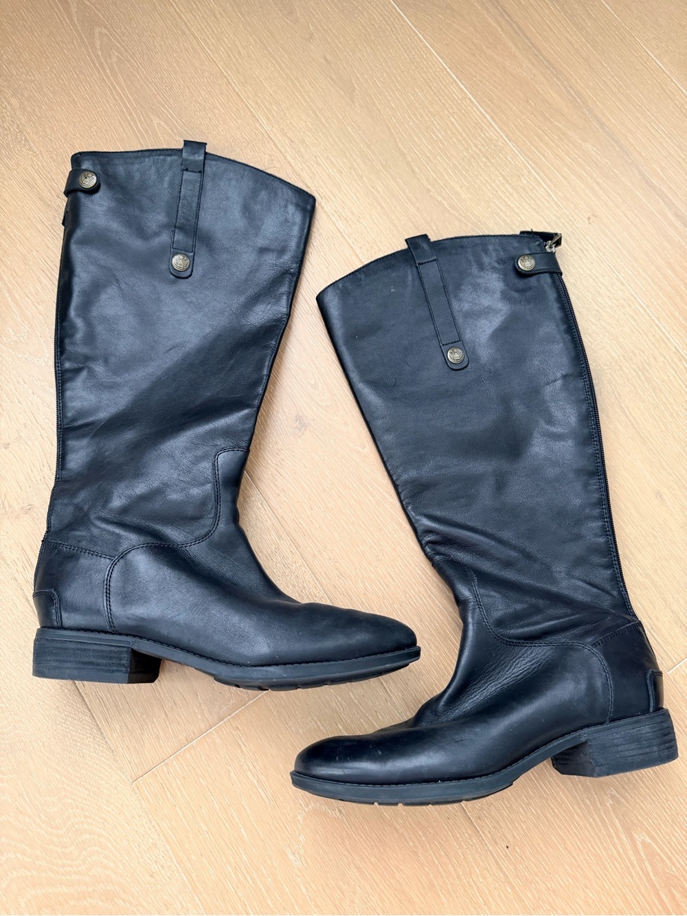 Sam Edelman Black Leather Over-the-Knee Riding Boots Wide Calf - Picture 2 of 6